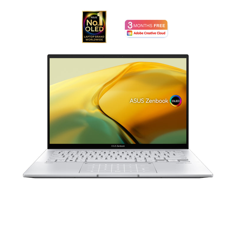 ASUS Zenbook 14 OLED UX3402VA-KN521W Intel® Core™ i9 i9-13900H Laptop 35.6 cm (14") Touchscreen 2.8K 16 GB LPDDR5-SDRAM 1 TB SSD Wi-Fi 6E (802.11ax) Windows 11 Home Silver