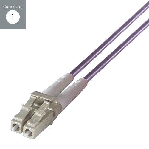 connektgear 10m Duplex Fibre Optic Multi-Mode Cable OM4 50/125 Micron LC to LC Purple