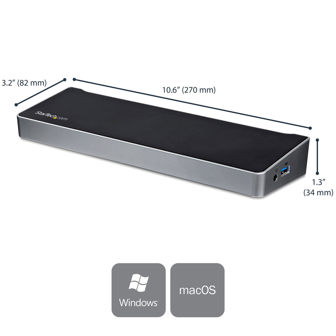 StarTech.com 4K USB-C Dock , Triple UHD 4K Monitor Docking Station, Mac & Windows, USB C to HDMI - image 2