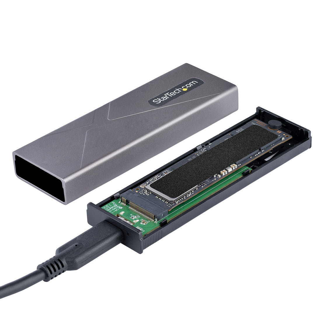 StarTech.com USB-C 10Gbps to M.2 NVMe or M.2 SATA SSD Enclosure - Tool-free External M.2 PCIe/SATA NGFF SSD - image 6