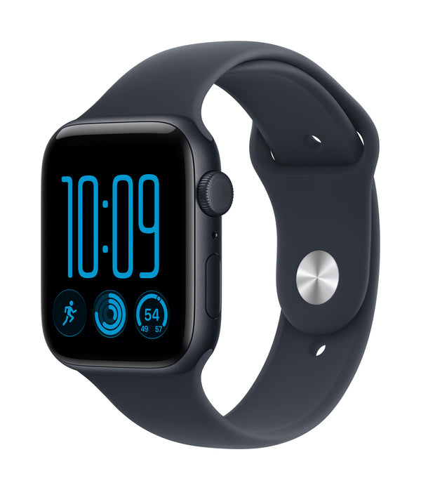 Apple Watch SE (3nd generation) SE 3 GPS + Cellular 44mm Midnight Aluminium Case with Navy Blue Sport Band - S/M