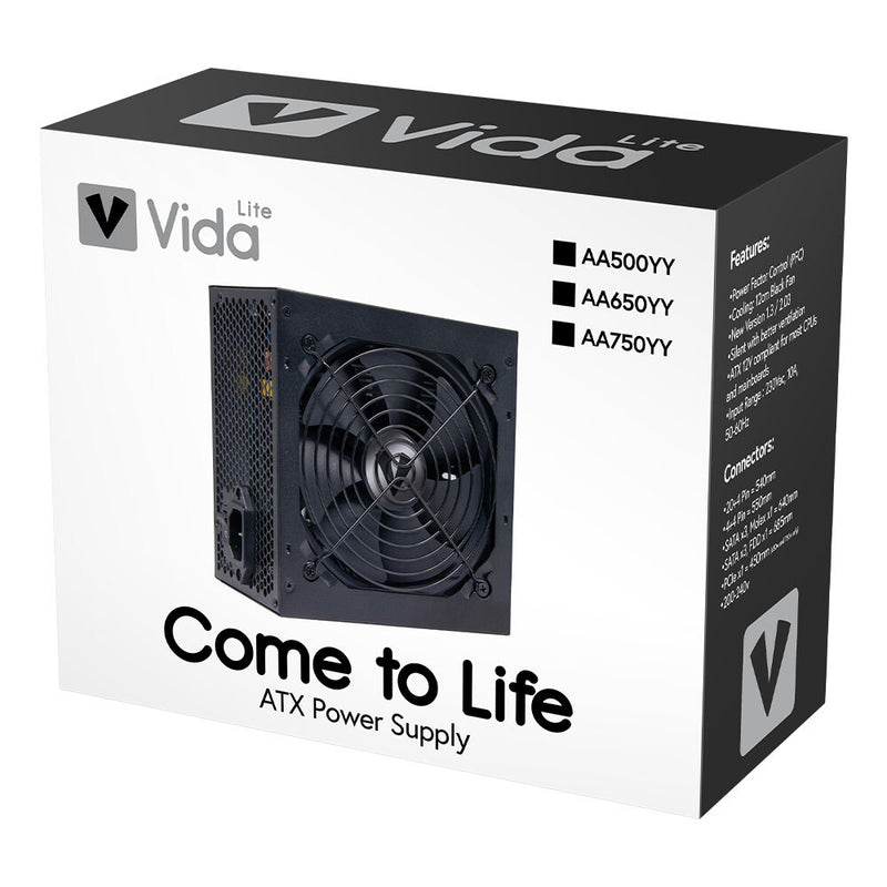 VIDA AA-750-YY power supply unit 750 W 24-pin ATX ATX Black
