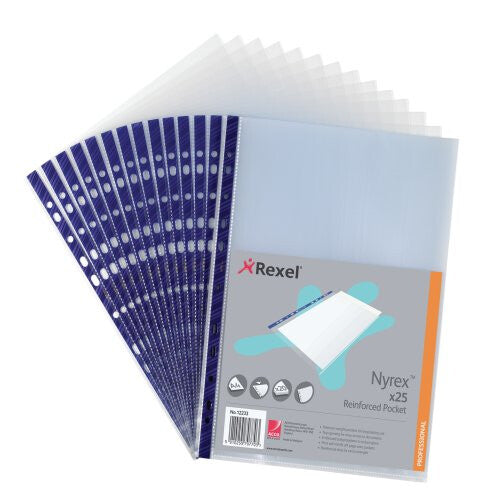 Rexel Nyrex Reinforced Top Opening A4 Pocket Clear (25) - image 3
