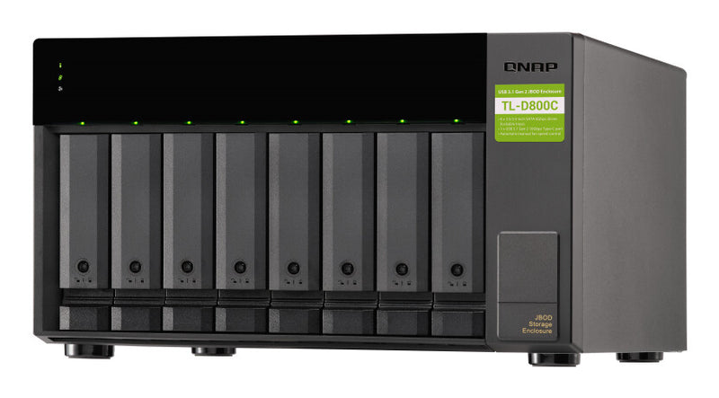 QNAP TL-D800C HDD/SSD enclosure Black 2.5/3.5"