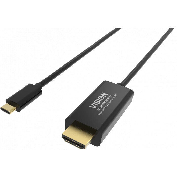 Vision TC 2MUSBCDP8K/BL DisplayPort cable 2 m USB Type-C Black - image 2