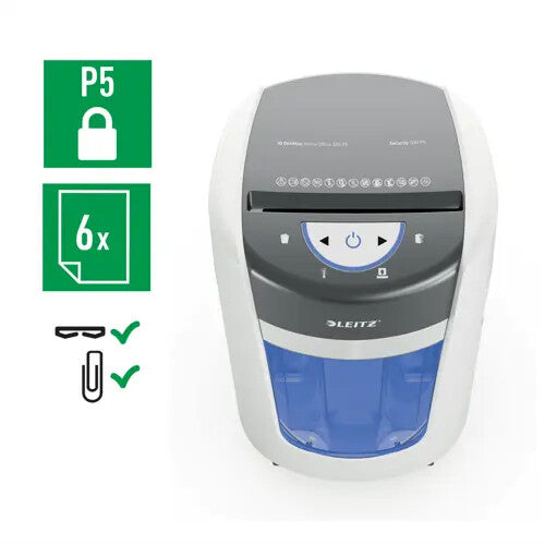 Leitz IQ OptiMax Home Office 225 paper shredder Micro-cut shredding 22.3 cm White, Grey - image 3
