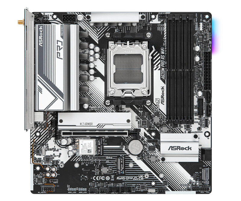 Asrock A620M Pro RS WiFi AMD A620 Socket AM5 micro ATX