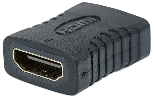 Manhattan HDMI Straight Coupler, 4K@60Hz, Female/Female, Black, Connect HDMI Cables up to 5m on Each Side, Lifetime Warranty, Higher 4K Refresh Rate than GCHDMIFF