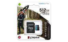 Kingston Technology 512GB microSDXC Canvas Go Plus 170R A2 U3 V30 Card + ADP