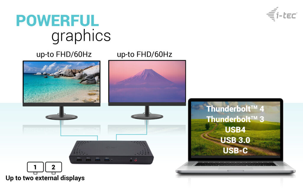 i-tec USB 3.0 / USB-C / Thunderbolt Dual Display Docking Station + Power Delivery 100W - image 6