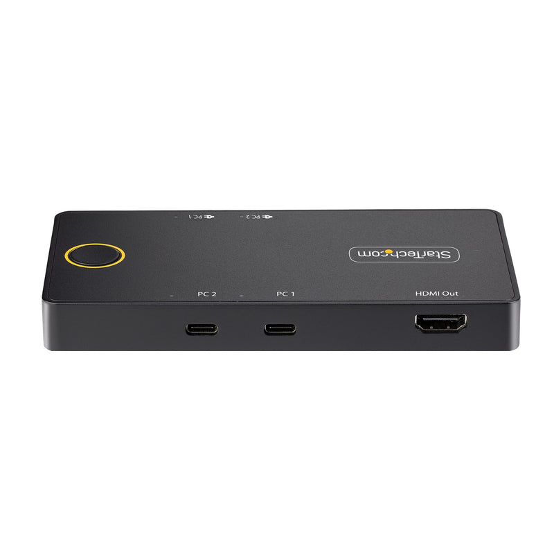 StarTech.com 2-Port USB-C KVM Switch, Single-4K 60Hz HDMI Monitor, Dual-100W Power Delivery Pass-through Ports, Bus Powered, USB Type-C/USB4/Thunderbolt 3/4 Compatible - Small Form Factor