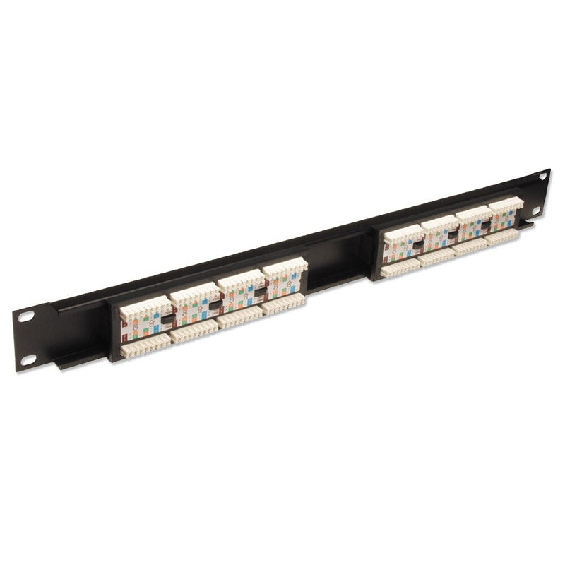 Lindy 19' CAT5e 1U 16 Port RJ-45 Patch Panel, Unshielded, Black
