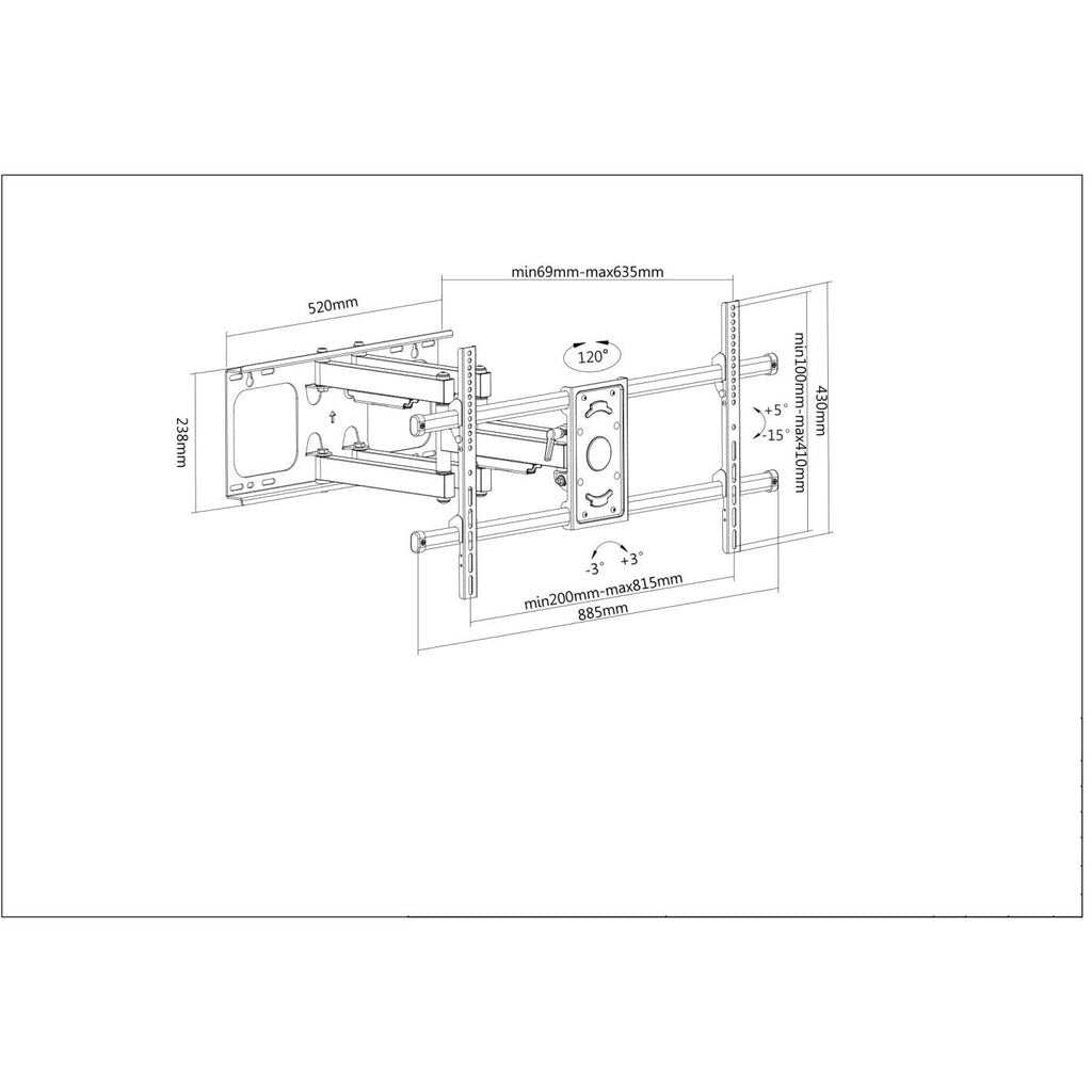 Manhattan Wall Mount for TV & Monitors (Full Motion), For screens 37" to 75", VESA compatibility: all between - image 5