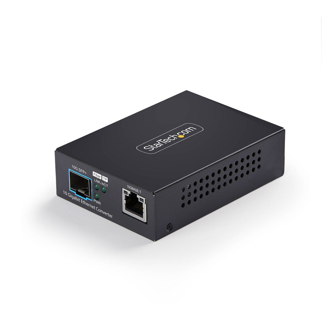 StarTech.com 10GbE Open SFP+ Fiber Media Converter, Standalone 10 Gigabit Ethernet RJ-45 to 10GBASE-X SFP+