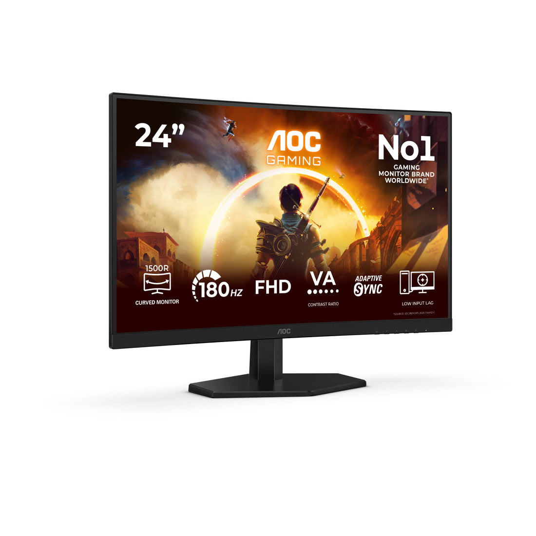 AOC G4 23.6" VA FHD 180Hz computer monitor 23.6" 1920 x 1080 pixels Full HD LCD Black, Red - image 2
