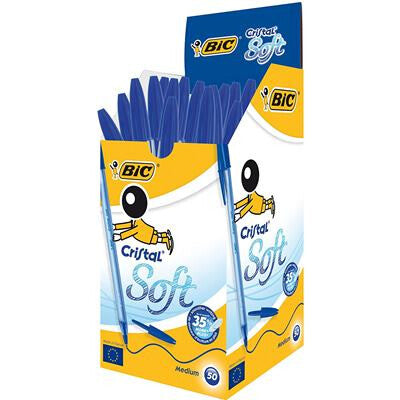 BIC Cristal Soft Blue Stick ballpoint pen Medium 50