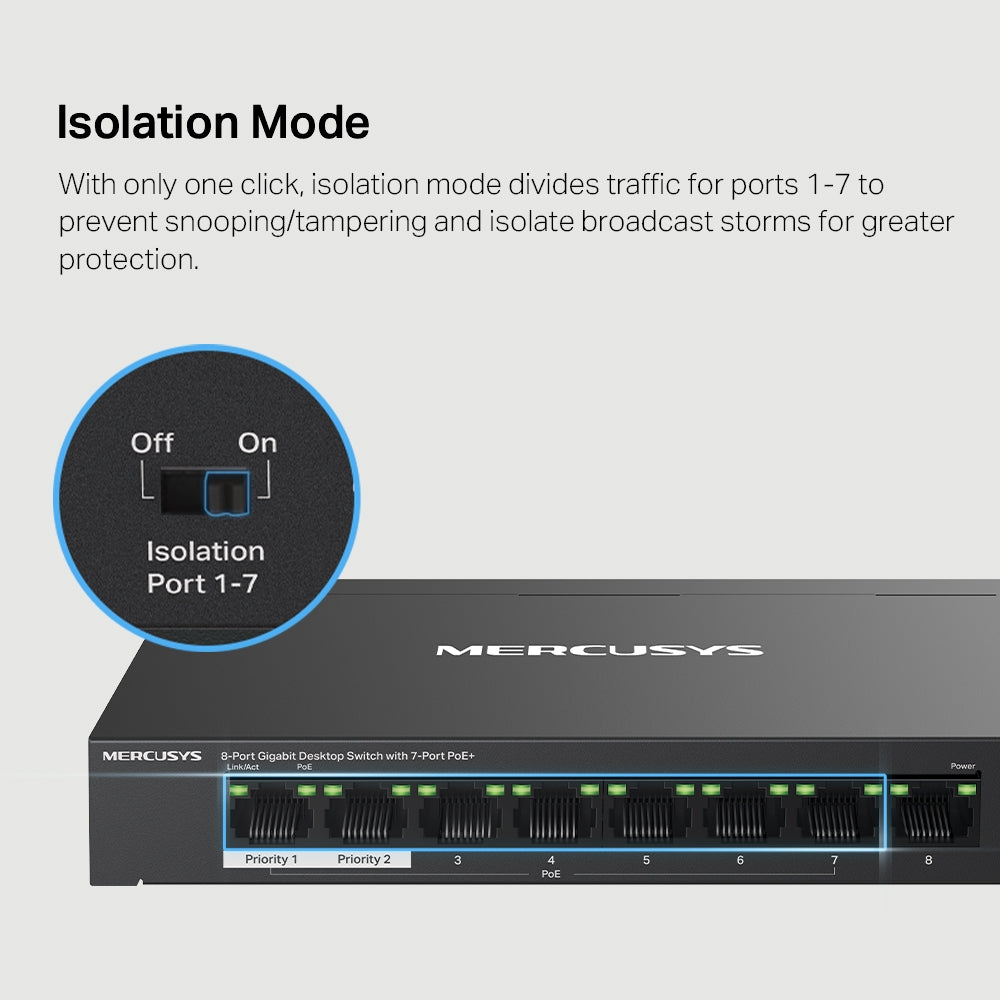 Mercusys 8-Port Gigabit Desktop Switch with 7-Port PoE+ - image 6