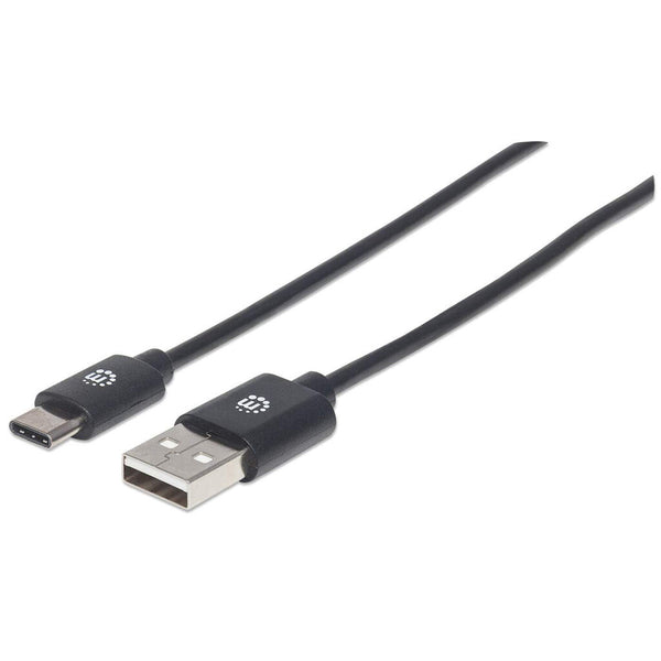Manhattan USB-C to USB-A Cable, 1m, USB 2.0, 480 Mbps, Hi-Speed USB, Black, Lifetime Warranty, Equivalent to USB2AC1M