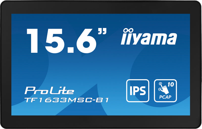 iiyama ProLite TF1633MSC-B1 computer monitor 39.6 cm (15.6") 1920 x 1080 pixels Full HD Touchscreen Black