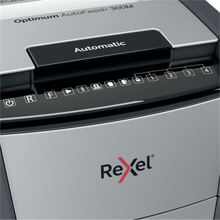 Rexel Optimum AutoFeed+ 300M paper shredder Micro-cut shredding 55 dB 23 cm Black, Silver - image 5