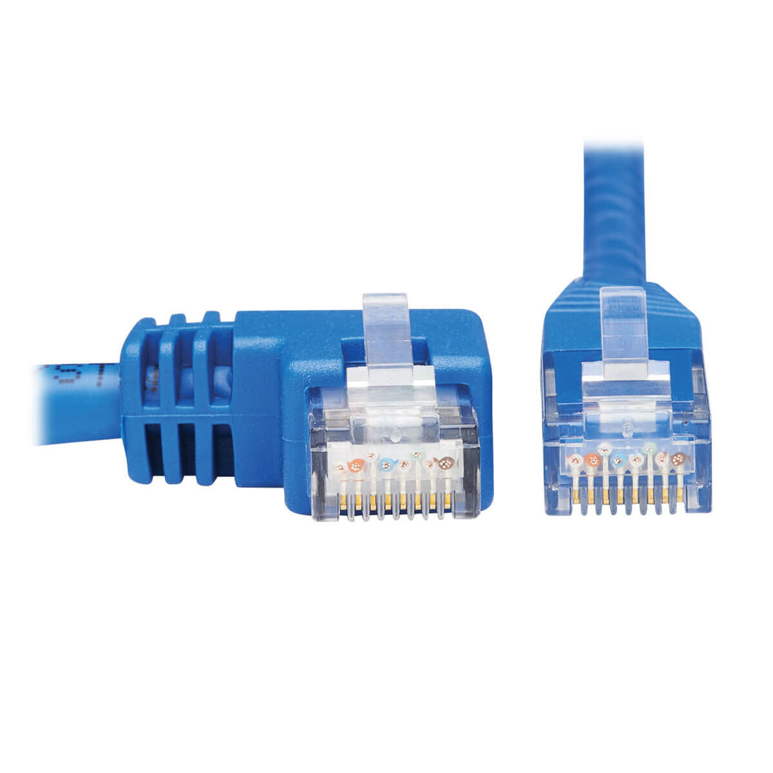Tripp Lite N204-015-BL-LA Left-Angle Cat6 Gigabit Molded UTP Ethernet Cable (RJ45 Left-Angle M to RJ45 M), Blue, 15 ft. (4.57 m)
