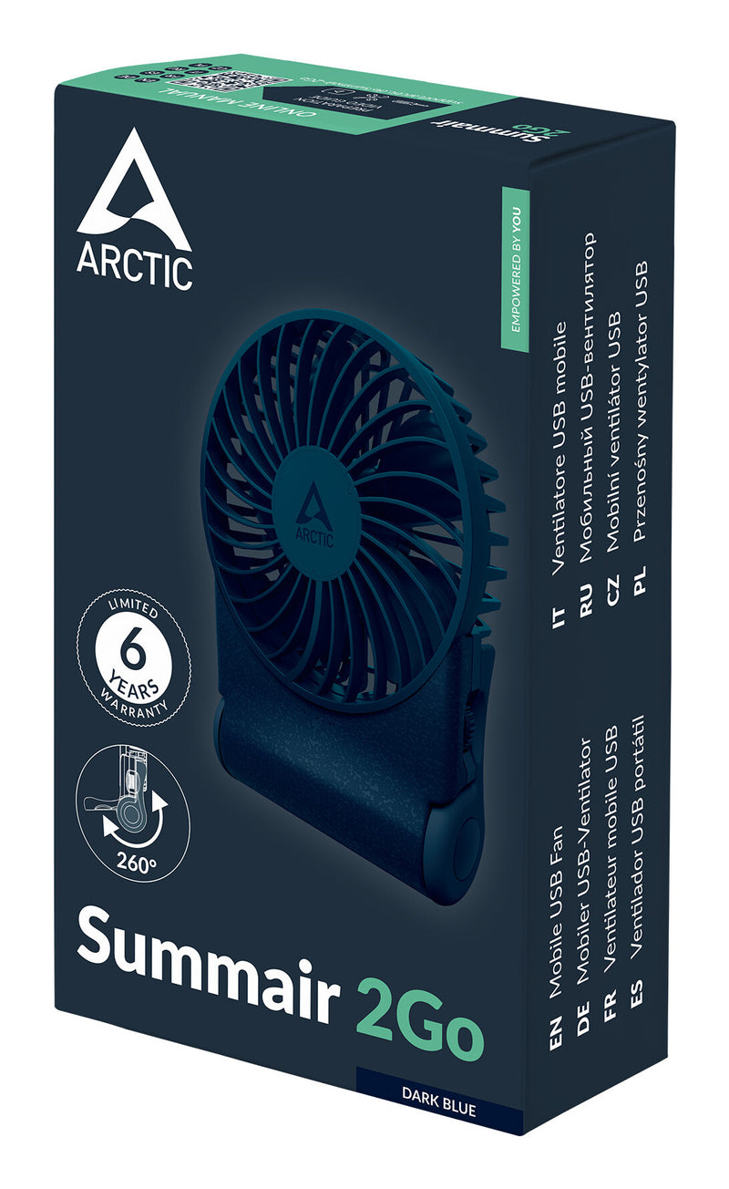 ARCTIC Summair 2Go - Powerful Handheld Fan with Extra-Long Battery Life