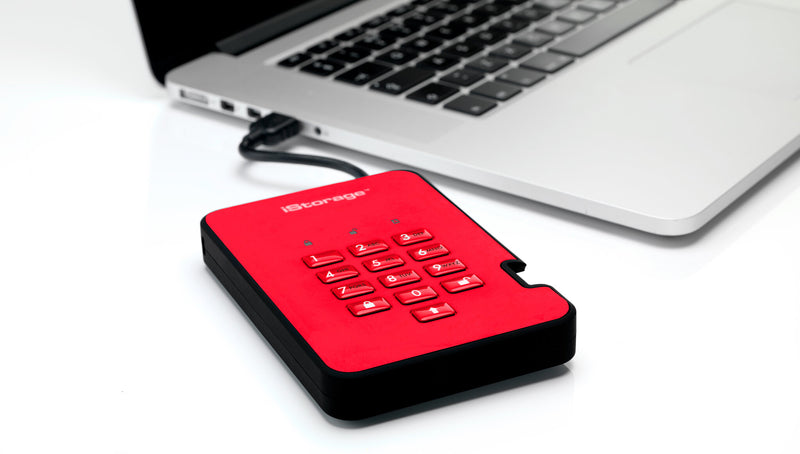 iStorage diskAshur² HDD 500GB Red | Secure Portable Hard Drive |AES-XTS 256-bit Hardware Encryption | PIN protected | OS & Platform Independent | TAA Compliant|Brute force hack defence | Dust/Water Resistant