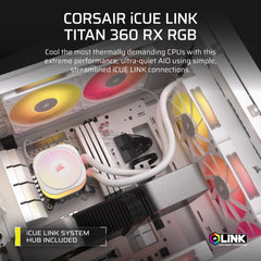 Corsair iCUE LINK TITAN RX RGB Processor All-in-one liquid cooler 12 cm White 1 pc(s)