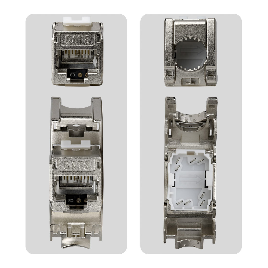 StarTech.com Cat8 Keystone Jack, 6-Pack RJ45 Ethernet Keystone Jacks, STP Cat8 Wall Jack, 180-Degree Toolless - image 6