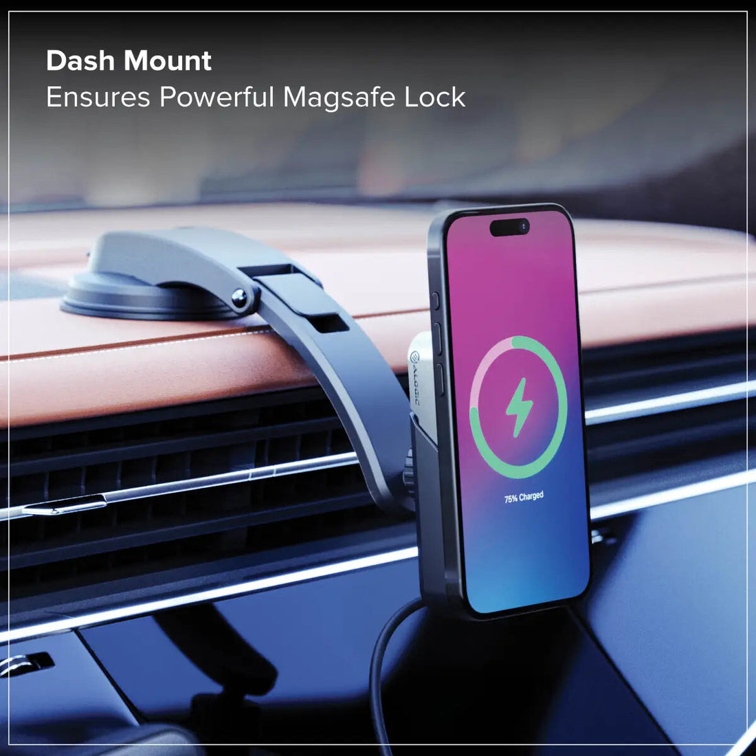 ALOGIC Matrix+ Universal Wireless Car Charger with 5000mAh Wireless Magnetic Power Bank, Air Vent and - image 3