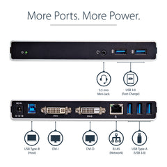 StarTech.com Dual-Monitor USB 3.0 Docking Station with DVI and Vertical Stand