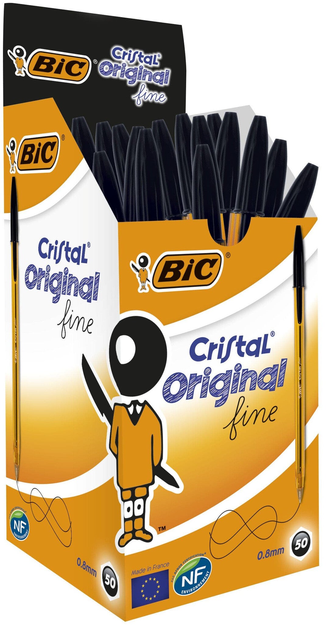 BIC 872731 ballpoint pen Black Stick ballpoint pen Fine 50