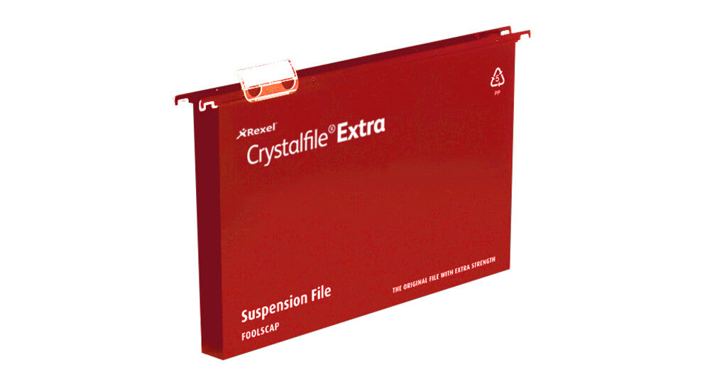 Rexel Crystalfile Extra Foolscap Suspension File 30mm Red (25) - image 2