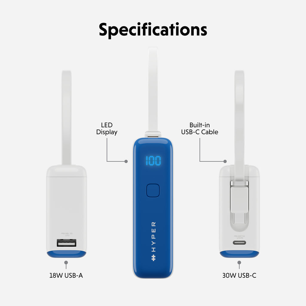 Targus HyperJuice Flex 10K 30W 5000 mAh White, Blue - image 3