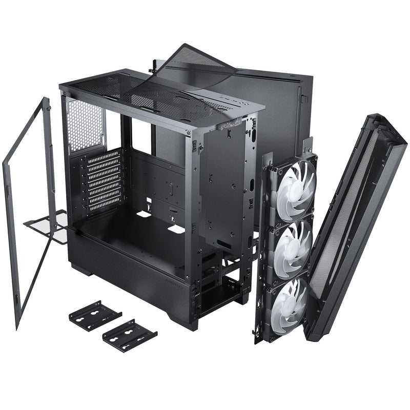 Phanteks G360A Midi Tower Black, Transparent