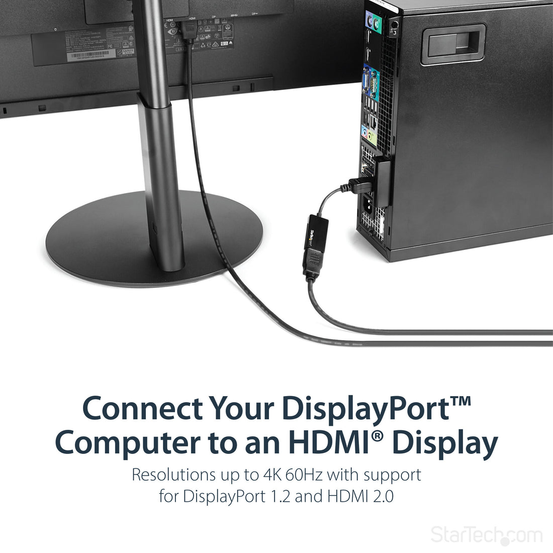 StarTech.com DisplayPort to HDMI Adapter - 4K 60Hz Active DP 1.4 to HDMI 2.0 Video Converter - DP to HDMI - image 9