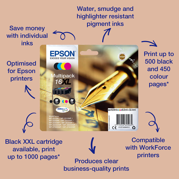 Epson Pen and crossword Singlepack Yellow 16 DURABrite Ultra Ink