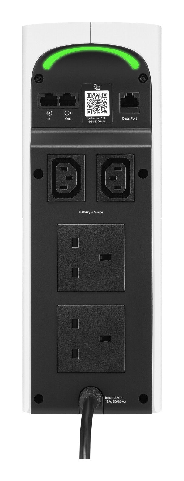 APC Back-UPS Pro, 2200VA/1320W, Tower, 230V, 2x UK and 2x IEC C13 outlets, RGB Lights, Pure Sine Wave, Arctic - image 2