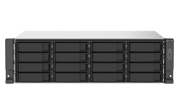 QNAP TS-1673AU-RP-16G NAS Rack (3U) Ryzen Embedded V1500B 16 GB DDR4 128 TB HDD QNAP Turbo System Black, Grey
