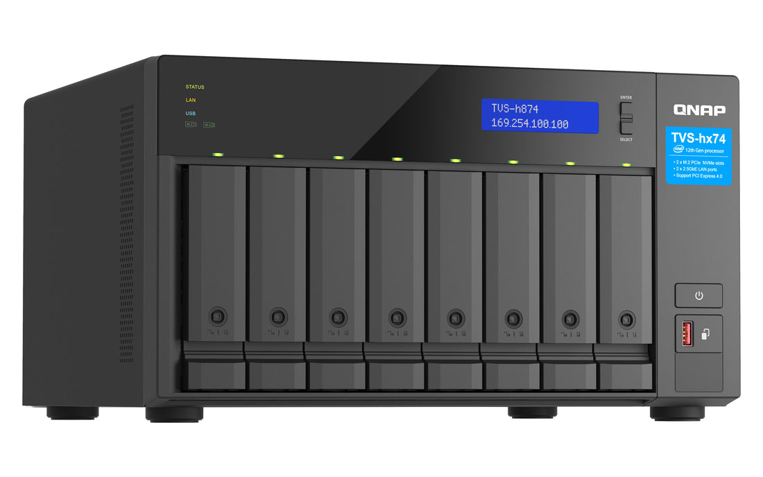 QNAP TVS-h874 NAS Tower Intel Core i7 32 GB DDR4 80 TB HDD QuTS hero Black - image 4