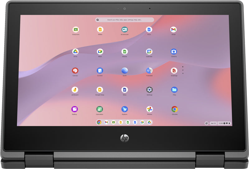 HP Chromebook Fortis x360 G3 J Intel® Celeron® N5100 29.5 cm (11.6") Touchscreen HD 8 GB LPDDR4x-SDRAM 64 GB eMMC Wi-Fi 6 (802.11ax) ChromeOS Black
