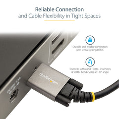 StarTech.com 3ft (1m) Side Screw Locking USB C Cable 10Gbps - USB-IF Certified USB-C Cable - USB 3.1/3.2 Gen 2 Type-C Cable - 100W (5A) Power Delivery Charging, DP Alt Mode - Dual Screw Lock - USB-C Cord Charge/Sync