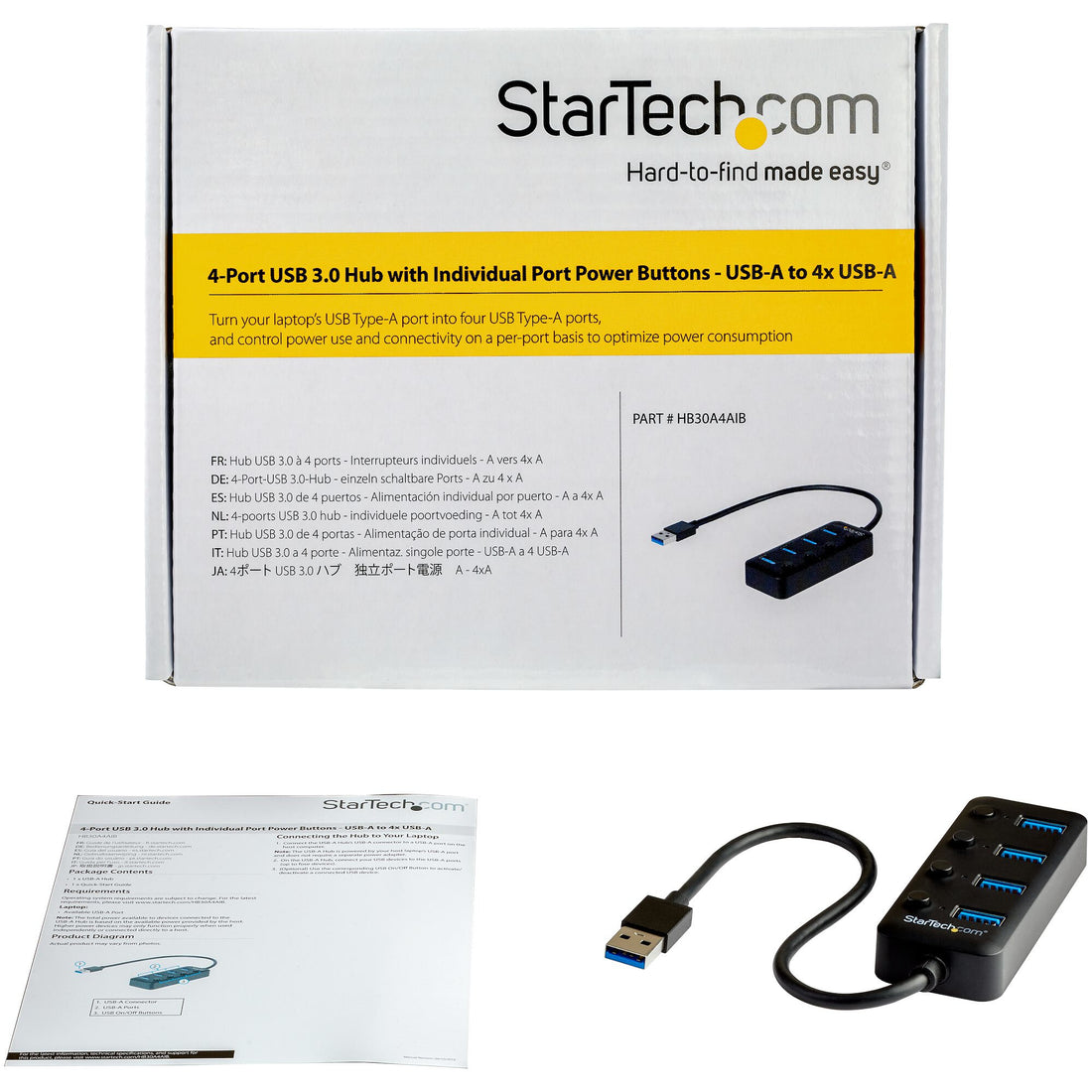 StarTech.com 4 Port Bus Powered USB Hub with Individual On/Off Switches, USB 3.0 (5Gbps) Expansion Hub - image 4