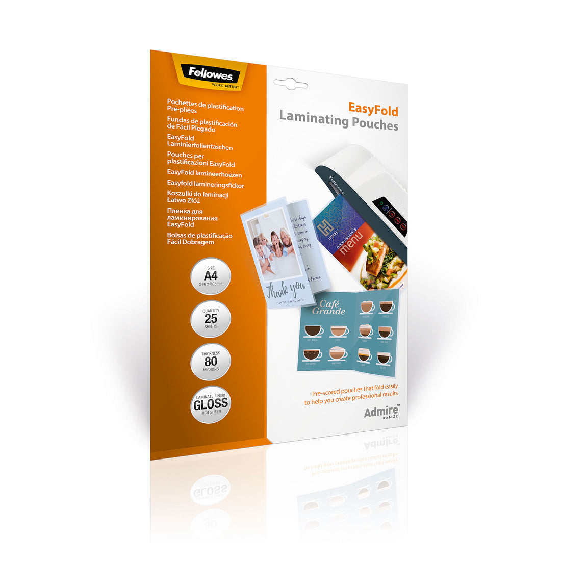 Fellowes 5601901 laminator pouch 25