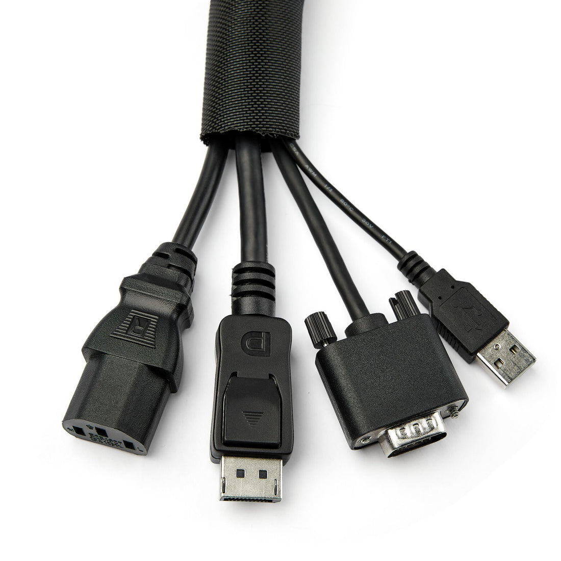 StarTech.com 15' (4.6m) Cable Management Sleeve - Flexible Coiled Cable Wrap - 1.0-1.5" dia. Expandable Sleeve - image 2