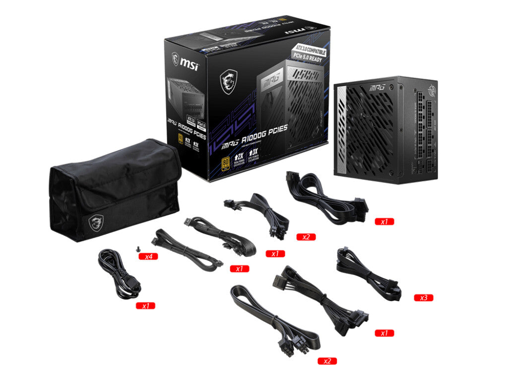 MSI MPG A1000G PCIE5 power supply unit 1000 W 20+4 pin ATX ATX Black - image 5