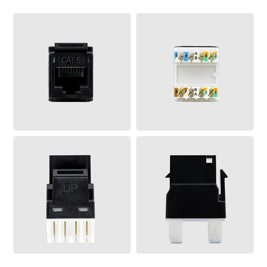 StarTech.com Cat6 Keystone Jack, 24-Pack RJ45 Ethernet Keystone Jacks, UTP Cat6 Wall Jack, 180-Degree 110 - image 5