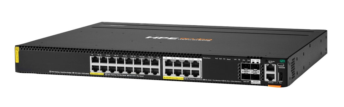 HPE Networking CX6300M 16p 1G 8p Smart Rate 10G Class8 PoE 2p SFP56 50G 2p SFP28 25G Switch - image 2
