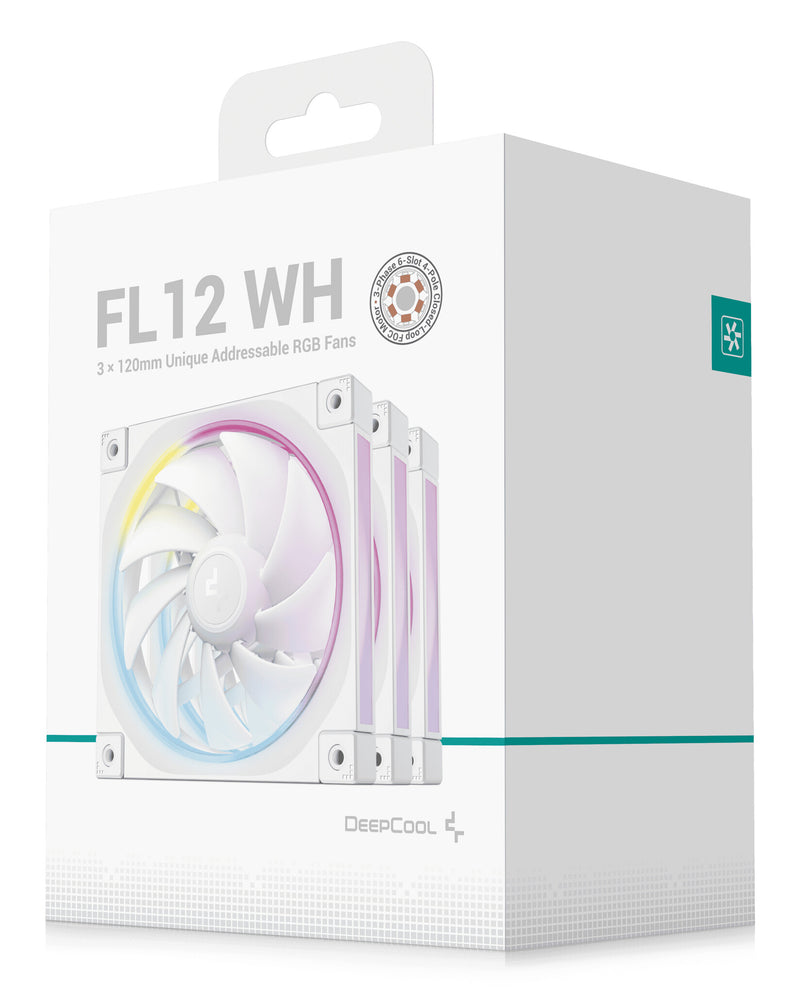 DeepCool FL12 WH-3 in 1 Computer case Fan 12 cm White 3 pc(s)