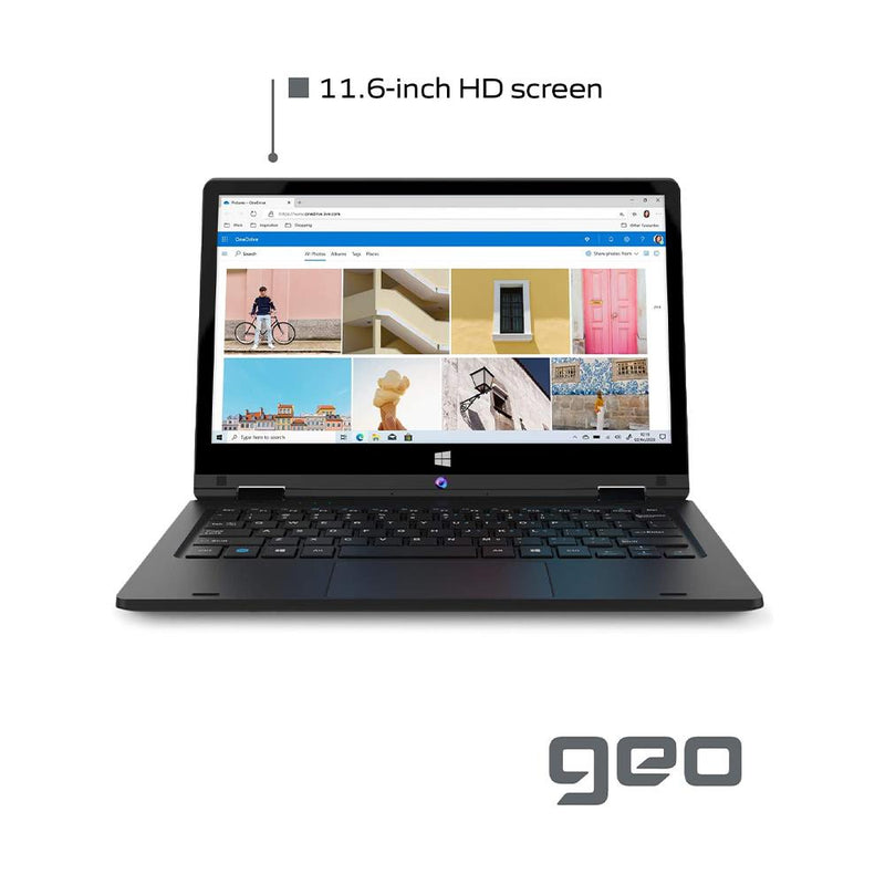 Geo GeoFlex GE148 110 4GB, 64GB 11.6" Touchscreen Laptop + 1 Year MS365 Subscription